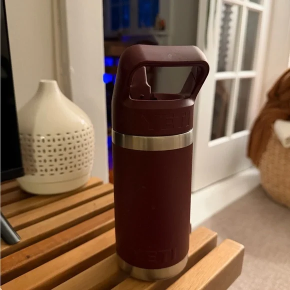 YETI Burgundy Wild Vine Rambler Jr 12 oz Stainless Steel kids water Bottle - Picture 4 of 7